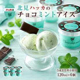 お中元 ギフト 北見ハッカ チョコミントアイス 6個 チョコチップミントアイスクリーム自然素材にこだわった気品あるミントの香りと濃密なミルクとの味わい 北海道 ギフト アイス 御歳暮 プレゼント 北見ハッカ油