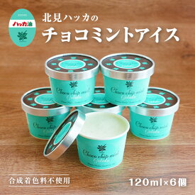 お中元 北見ハッカ チョコミントアイス 6個 チョコチップミントアイスクリーム自然素材にこだわった気品あるミントの香りと濃密なミルクとの味わい 北海道 ギフト アイス プレゼント 北見ハッカ油