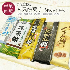 1000円ポッキリ 天狗堂宝船 きびだんご もち菓子 5種セット宇治園抹茶餅/ミルク餅/黒胡麻餅/黒蜜きなこ餅/くるみ餅 北海道 天狗堂宝船 餅菓子 メール便 携行食 買回り 買い回り 送料無料