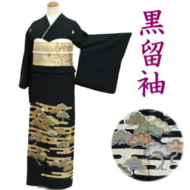 黒留袖 フルセットレンタル 結婚式 婚礼 母親衣装 親族 着物 フォーマル 礼装 レンタル黒留袖 1031r-k ヱ霞に松【レンタル】