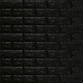 ISL ウォールステッカー ブラックレンガ調(アルミ仕様) 3Dクッション壁紙 70cmx77cm 20枚セット