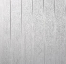 ISL ウォールステッカー 木目調 ホワイトグレー(アルミ仕様) 3Dクッション壁紙 70cm*70cm 60枚セット