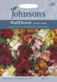 【種子】Johnsons Seeds Wallflower SINGLE MIXED ウォールフラワー シングル・ミックス ジョンソンズシード
