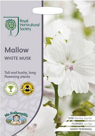 【種子】Mr.Fothergill's Seeds Royal Horticultural Society Mallow WHITE MUSK RHS マロウ ホワイト・ムスク ミスター・フォザーギルズシード