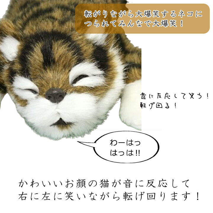 楽天市場 P2倍27日迄 送料無料 あす楽 ぬいぐるみ 猫 ネコ ねこ おもちゃ 笑う 笑い転げる猫 音に反応 笑う猫 猫田課長 動く 茶色 ブラウン 誕生日 プレゼント 贈り物 ギフト 玩具 幼児 男の子 女の子 お得 スペースレール Spacerail Iwiss Tools 楽天市場店