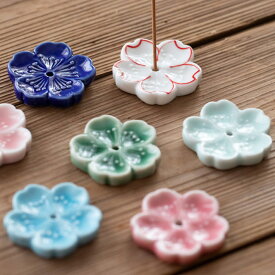 お香立て 香炉 お香 桜 花見 かわいい おしゃれ インテリア アロマ スティック コーン incense 癒し 贈り物 プレゼント インスタ映え 陶製 陶器