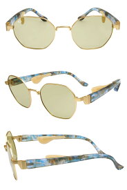 IZONE NEW YORK Petite Aile サングラス レディース 偏光 UVカット 鼻が痛くならない 鼻あて なし 鼻に跡がつかない 薄い色 レンズ 多角形フレーム ケース付き アウトドア用 プティエル P252-CG