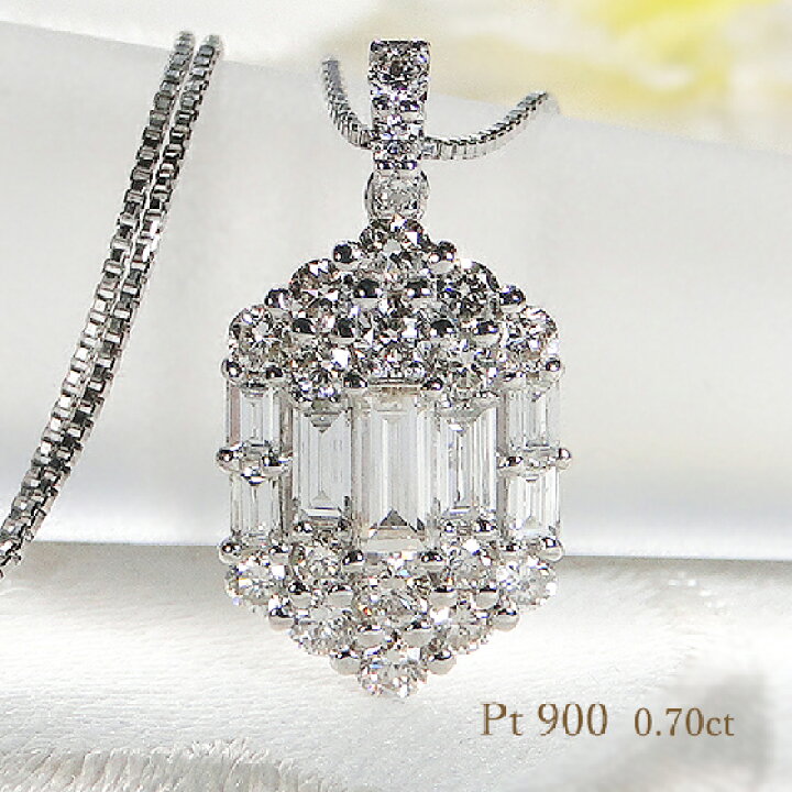 楽天市場】Pt900/K18YG/K18PG バゲット＆ラウンドダイヤモンド  