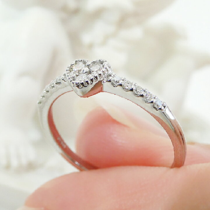 楽天市場】Pt900/K18YG/K18PG ハートダイヤモンド リング【0.17ct  