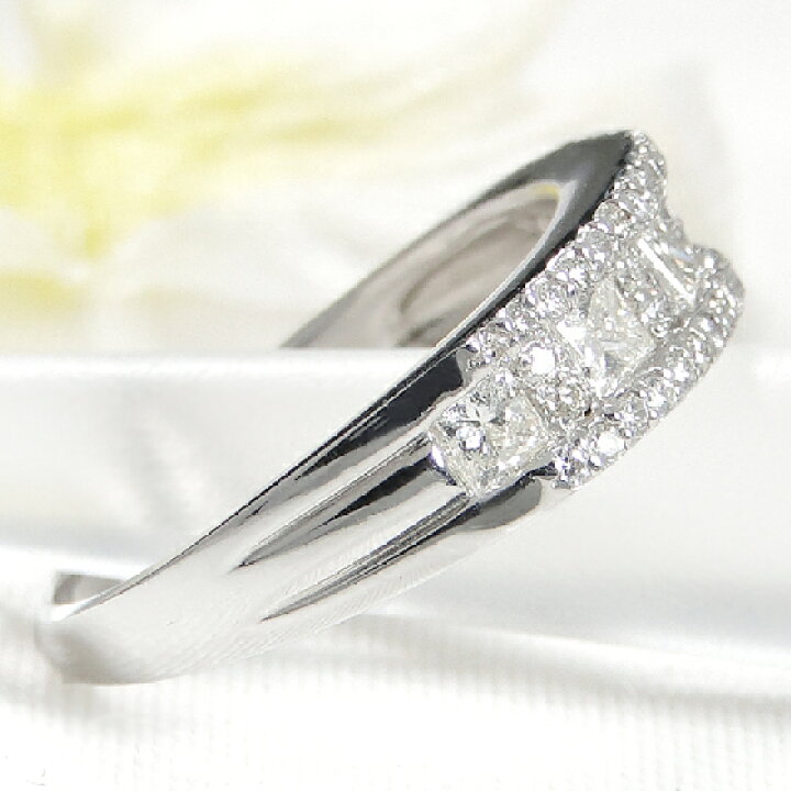 楽天市場】Pt900 プリンセスカット ダイヤモンド リング【0.70ct 