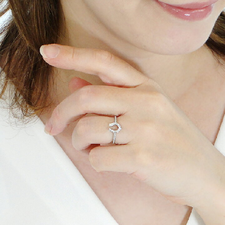 楽天市場】Pt900/K18YG【0.18ct】馬蹄モチーフ ダイヤモンド リング  