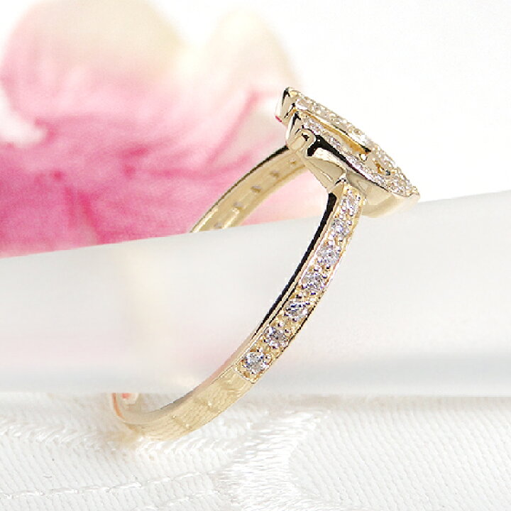 楽天市場】Pt900/K18YG【0.18ct】馬蹄モチーフ ダイヤモンド リング  