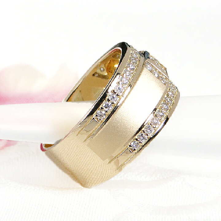 楽天市場】Pt900/K18YG【0.75ct】プリンセス＆ラウンド 幅広 リング 