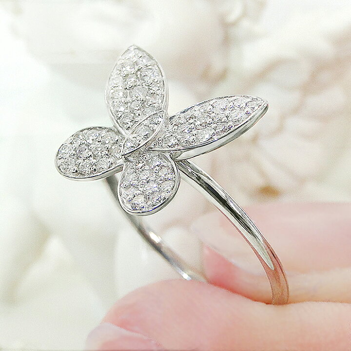 楽天市場】Pt900/K18YG/PG【0.30ct】 蝶モチーフ パヴェ ダイヤモンド  