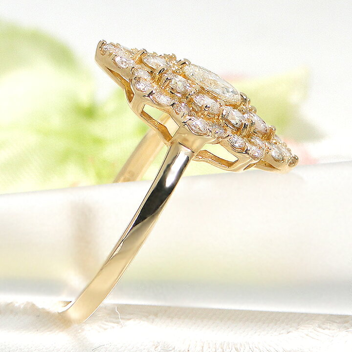 楽天市場】Pt900/K18YG/PG 【1.0ct】マーキス 変形ダイヤ ダイヤモンド  