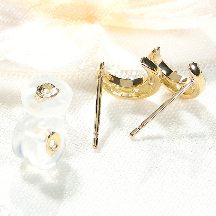 楽天市場】K18YG/Pt900 三日月モチーフダイヤモンド ピアス【0.20ct 