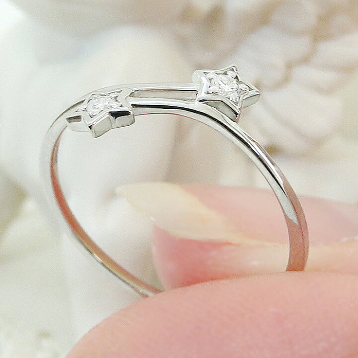 楽天市場】K18YG/Pt950【0.05ct】スターモチーフ ダイヤモンド リング 