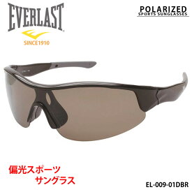 偏光 サングラス スポーツ ブランド 【 EVERLAST エバーラスト EL-009-01DBR 】 ダークブラウン トリアセテート 偏光 レンズ 野球 ゴルフ サイクリング アウトドア メール便 送料無料