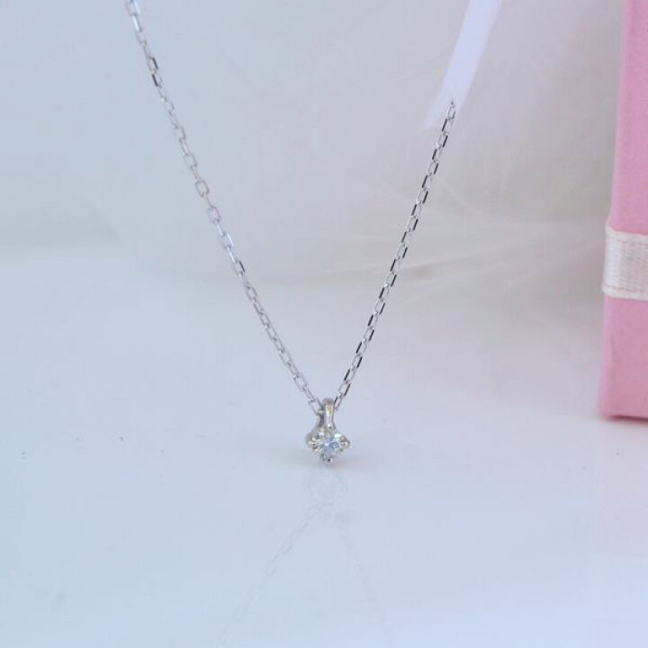 楽天市場】K10WG ダイヤモンド プチネックレス [ 誕生日 プレゼント 