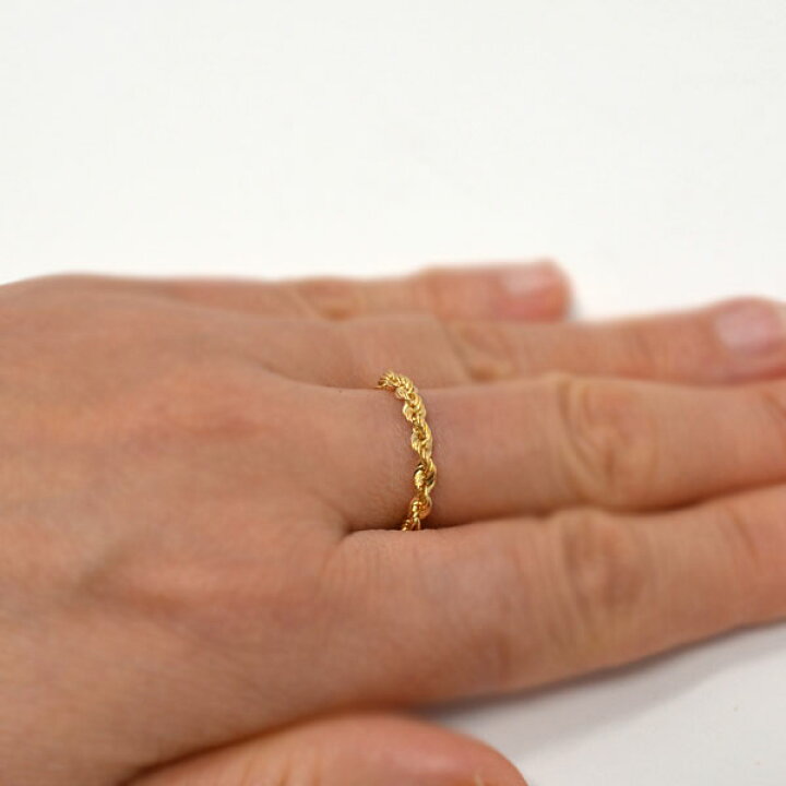 楽天市場】オシャレな ロープチェーン リング 指輪 18金 k18 18k 