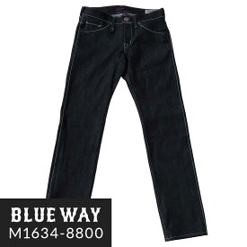 BLUEWAY:ビンテージデニム・エンジニアインカットジーンズ(RAW未洗リジット):M1634-8800 S-LL ブルーウェイ ジーンズ メンズ デニム 日本製 裾上げ