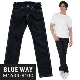 BLUEWAY:ビンテージデニム・エンジニアインカットジーンズ(ワンウォッシュ):M1634-8100 S-LL ブルーウェイ ジーンズ メンズ デニム 日本製 裾上げ
