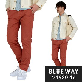 BLUEWAY:コーマストレッチサテン・トラウザーズ（ダークオレンジ）:M1930-16 S-LL ブルーウェイ パンツ メンズ 裾上げ 日本製