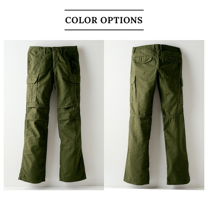 楽天市場 ブーツカット Blueway バックサテン ブーツカット カーゴパンツ アーミーグリーン M1935 59 ブルーウェイ フレア メンズ 裾上げ 日本製 Blueway Jkura ジーンズ デニム店