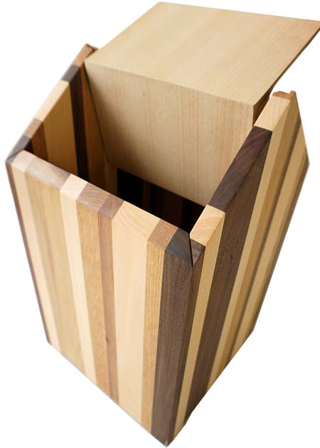 天然木 ゴミ箱2 おうち モザイク ダストボックス ゴミ箱 角型 ふた付き 袋 見えない 無垢材 木製 ごみ箱 リビング インテリア 雑貨  HIDAKAGU/ラトレ(Latree) +ONE (PL1ONE-0180220-MXOL) | j-pia
