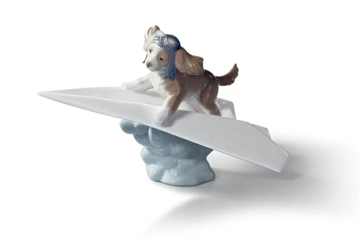 楽天市場】可愛いパイロット LLADRO リヤドロ リアル フィギュリン 犬 