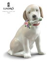 花束をあなたに LLADRO リヤドロ 置物 犬 オブジェ インテリア 人形 磁器 おしゃれ スペイン プレゼント 玄関 お祝い 新築 開業 癒し リビング 寝室 事務所 オフィス 【正規品】01009256