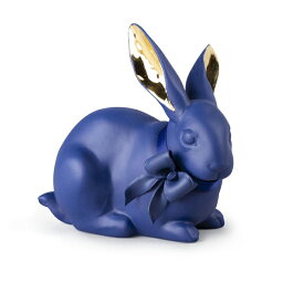 ウサギ Bold Blue 【正規品】リヤドロ LLADRO フィギュリン リボン 青 かわいい 磁器 人形 置物 インテリア 保証 プレゼント お祝い 新築 開業 玄関 オフィス リビング 寝室 01009448