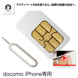 SIM 受賞商品★アクティベート sim 【説明書付き】ドコモ iPhone6 / 6プラス/ 5 / 5s 用（最新iOS 動作済み）アクティベーション nano sim カード 簡単 sim 【動画掲載中で誰でも簡単！】 【ネコポス便 送料無料】