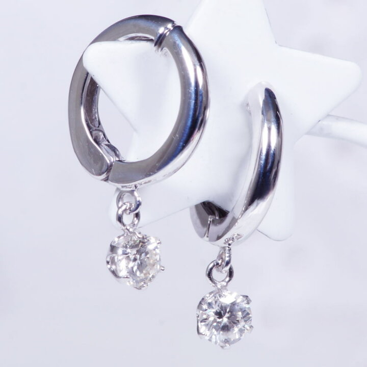 楽天市場】K14WG 0.4ct ダイヤモンドピアリング 14金 ホワイトゴールド 
