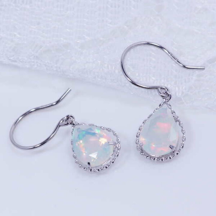 楽天市場】PT 1.2ct オパールピアス ペアシェイプ プラチナ ティア  