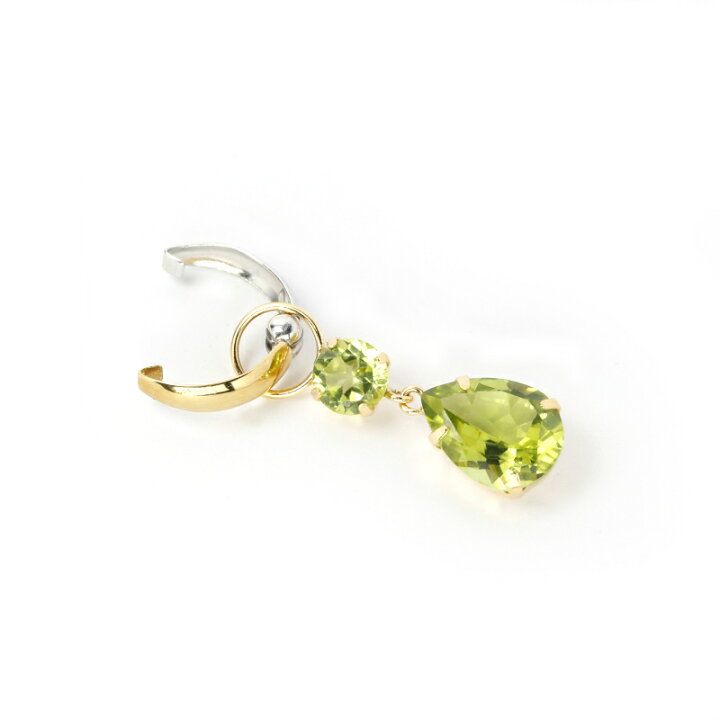 楽天市場】K18 2.2ct ペリドット チャーム ペアシェイプ ワンペア 