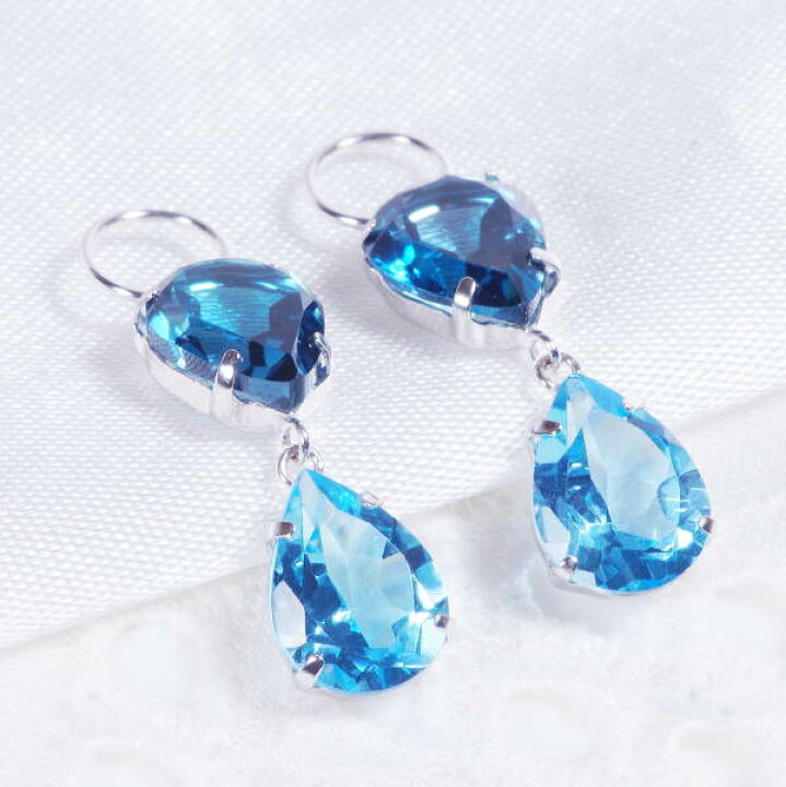 楽天市場】K18WG 4.8ct ロンドンブルートパーズチャーム 4.8ct ペア 