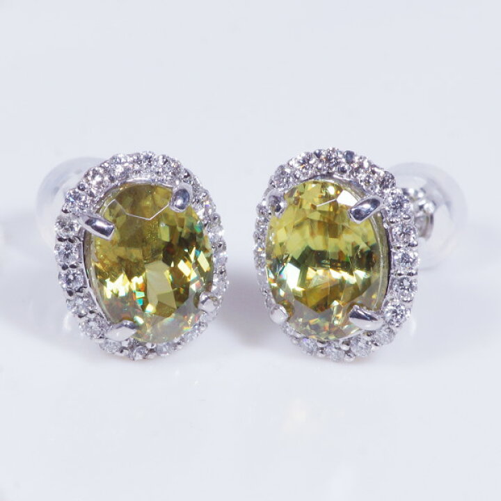 楽天市場】PT 3ct スフェーンピアス オーバル ダイヤ 0.2ct プラチナ 