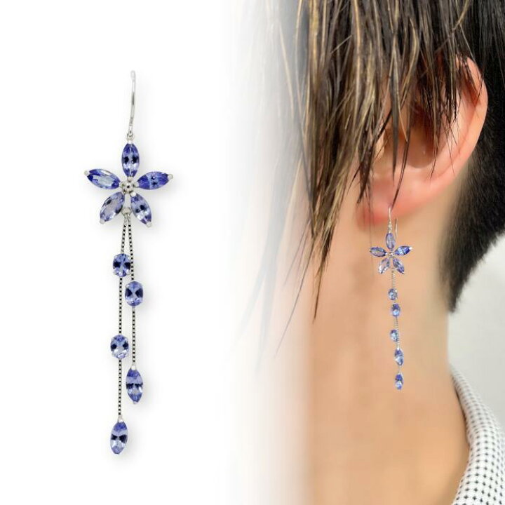 楽天市場】K18WG 4.2ct タンザナイトピアス （チャーム） 18金 
