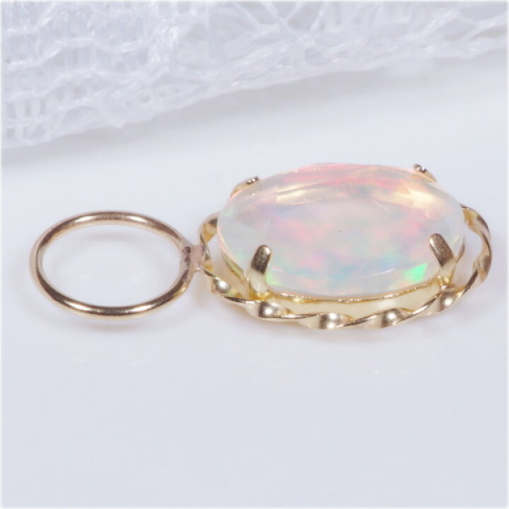 楽天市場】K18 1.2ct オパール チャーム オーバル ワンペア （ピアス 