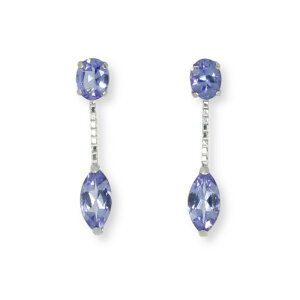 【ティファニー命名タンザナイト】K18WG 0.8ct タンザナイトピアス 18金ホワイトゴールド 計0.8カラット 12月誕生石 クリスマス ギフト 結婚式