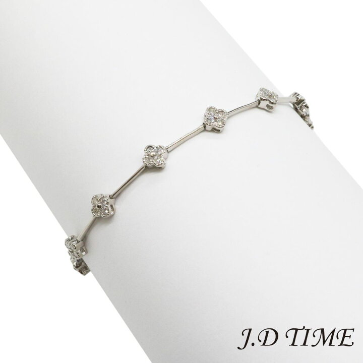 楽天市場】PT850 ダイヤモンドフラワーブレスレットD1.00ct レディース 
