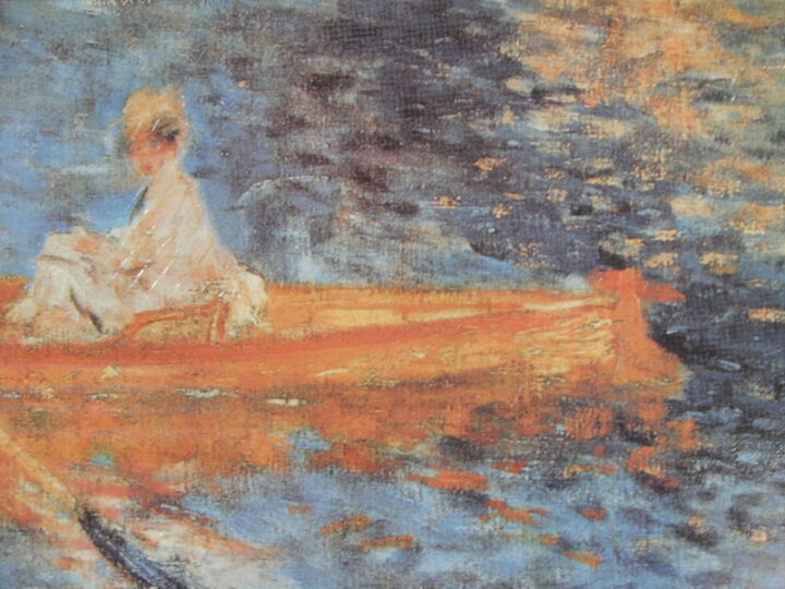 ルノワール 、【シャトゥーのセーヌ河】、希少画集画、新品高級額 