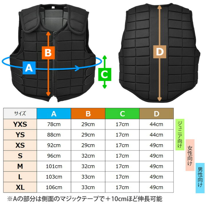 楽天市場】【送料無料】乗馬 プロテクター ベスト B（ブラック 