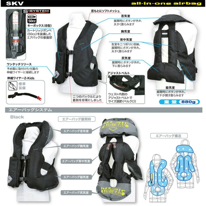 楽天市場】【送料無料】乗馬 エアバッグ プロテクター SKV ジュニア用  