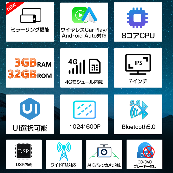 楽天市場】carplay 対応 オーディオカーナビ android 搭載 7インチ