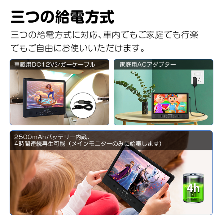 日本代理店正規品 ヘッドレストモニター2台セット【お盆休み前】DVD
