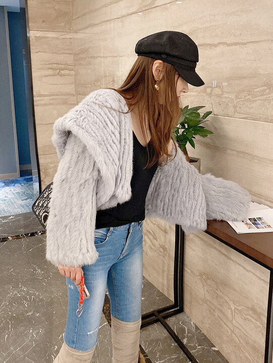 楽天市場】送料無料 リアルファー ジャケット カーディガン アウター  