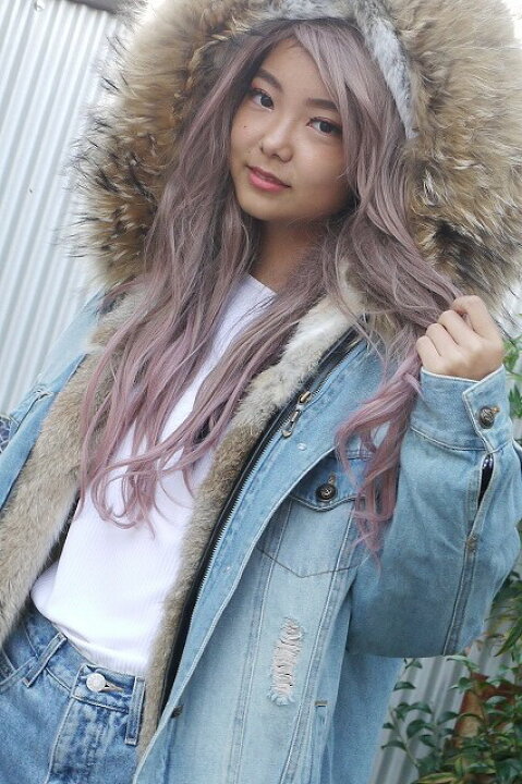 楽天市場】送料無料 デニムファージャケット リアル ラビットファー  