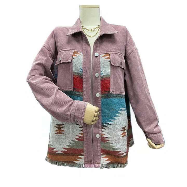 楽天市場】送料無料 ヴィンテージ風 オルテガ 柄 シャツ ジャケット  